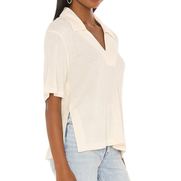 Song of Style Cream V-Neckline Short Sleeves Heela Top Size Medium - Picture 3 of 6